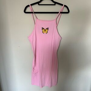 Pink mini dress